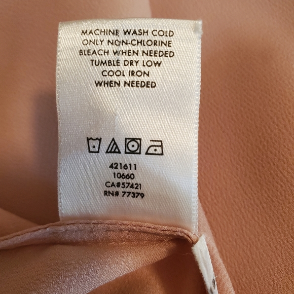 Ann Taylor Dusty Rose Blouse Rhinestone Collar Sz S - Picture 7 of 9